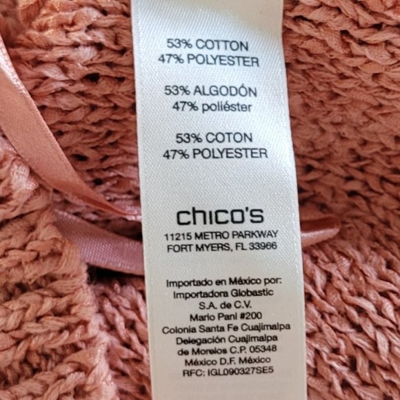 Chico's V-Neck Open Knitted Blouse Size 0(small) - Picture 6 of 7